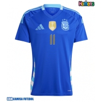 Camisa de Futebol Argentina Angel Di Maria #11 Equipamento Secundário Copa America 2024 Manga Curta